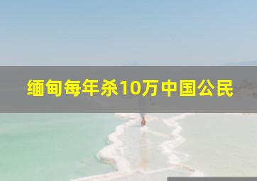 缅甸每年杀10万中国公民