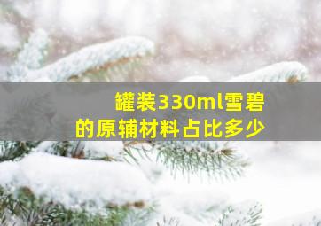 罐装330ml雪碧的原辅材料占比多少