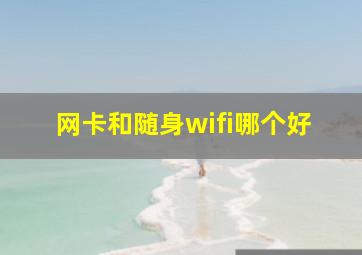 网卡和随身wifi哪个好