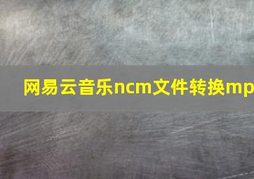 网易云音乐ncm文件转换mp3