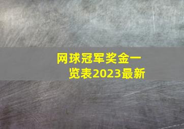 网球冠军奖金一览表2023最新