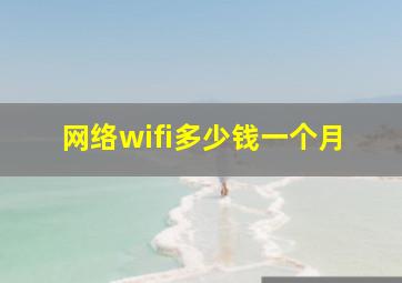 网络wifi多少钱一个月