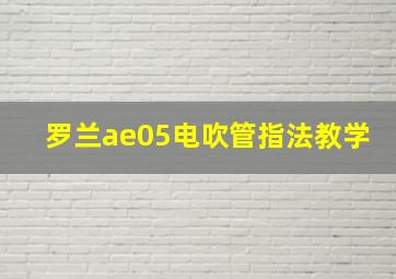 罗兰ae05电吹管指法教学