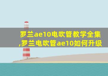 罗兰ae10电吹管教学全集,罗兰电吹管ae10如何升级