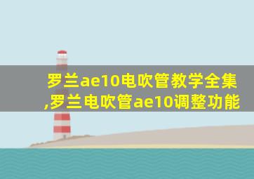 罗兰ae10电吹管教学全集,罗兰电吹管ae10调整功能