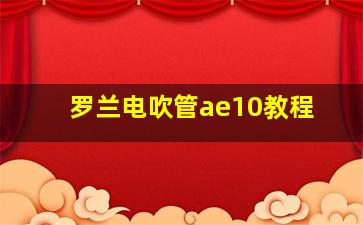 罗兰电吹管ae10教程