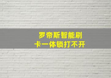 罗帝斯智能刷卡一体锁打不开