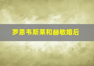 罗恩韦斯莱和赫敏婚后