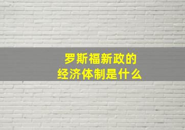 罗斯福新政的经济体制是什么