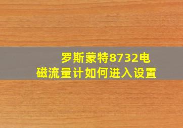 罗斯蒙特8732电磁流量计如何进入设置