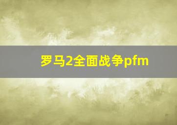 罗马2全面战争pfm