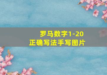 罗马数字1-20正确写法手写图片