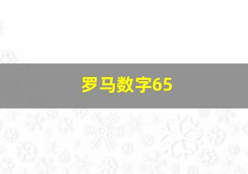 罗马数字65