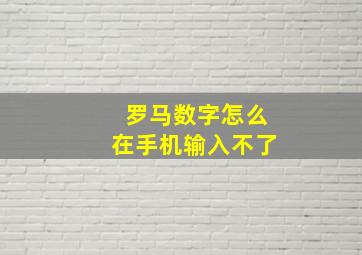 罗马数字怎么在手机输入不了