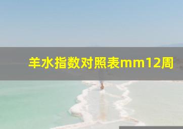 羊水指数对照表mm12周