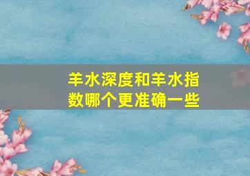 羊水深度和羊水指数哪个更准确一些