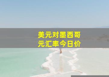 美元对墨西哥元汇率今日价