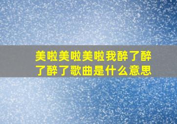 美啦美啦美啦我醉了醉了醉了歌曲是什么意思