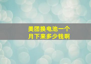 美团换电池一个月下来多少钱啊