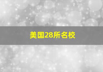 美国28所名校