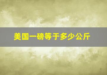 美国一磅等于多少公斤