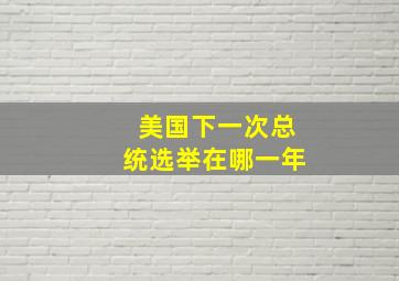 美国下一次总统选举在哪一年