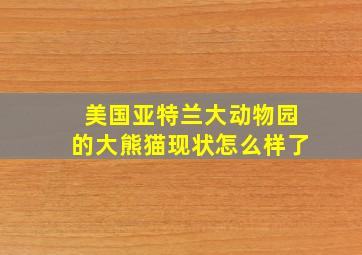 美国亚特兰大动物园的大熊猫现状怎么样了