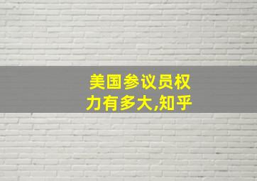 美国参议员权力有多大,知乎