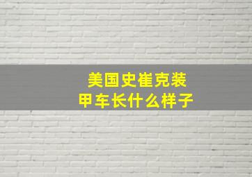 美国史崔克装甲车长什么样子