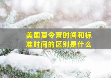 美国夏令营时间和标准时间的区别是什么