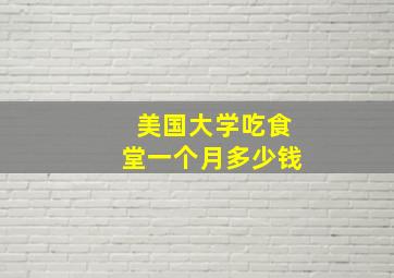 美国大学吃食堂一个月多少钱