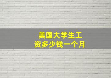 美国大学生工资多少钱一个月