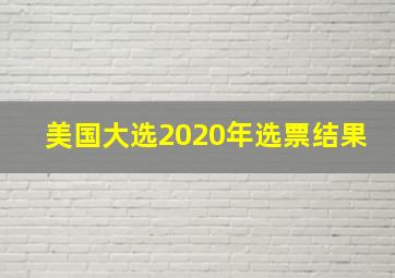 美国大选2020年选票结果