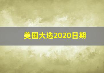 美国大选2020日期