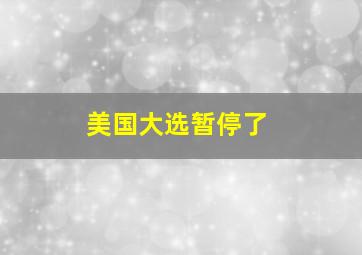 美国大选暂停了