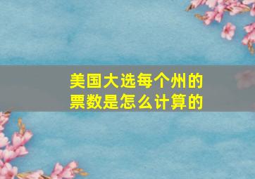 美国大选每个州的票数是怎么计算的