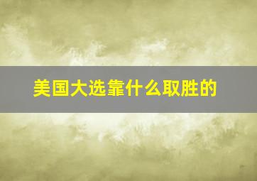 美国大选靠什么取胜的