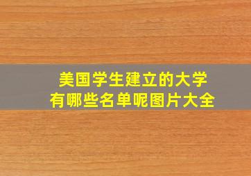 美国学生建立的大学有哪些名单呢图片大全