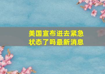 美国宣布进去紧急状态了吗最新消息