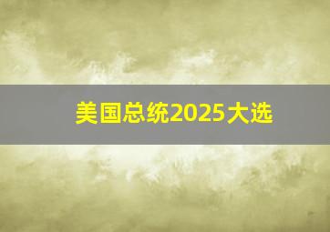 美国总统2025大选