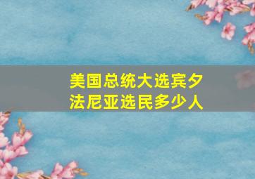 美国总统大选宾夕法尼亚选民多少人