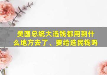 美国总统大选钱都用到什么地方去了、要给选民钱吗