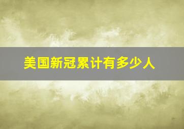 美国新冠累计有多少人