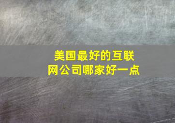 美国最好的互联网公司哪家好一点