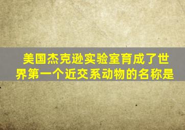 美国杰克逊实验室育成了世界第一个近交系动物的名称是