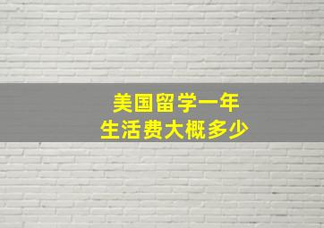 美国留学一年生活费大概多少