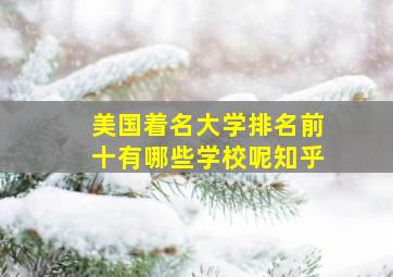 美国着名大学排名前十有哪些学校呢知乎