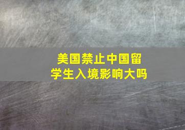 美国禁止中国留学生入境影响大吗