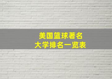 美国篮球著名大学排名一览表