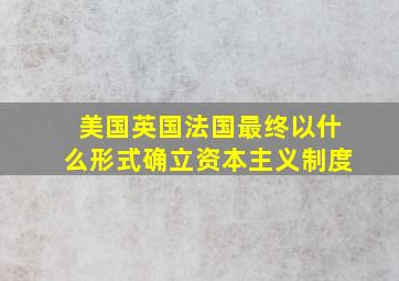 美国英国法国最终以什么形式确立资本主义制度